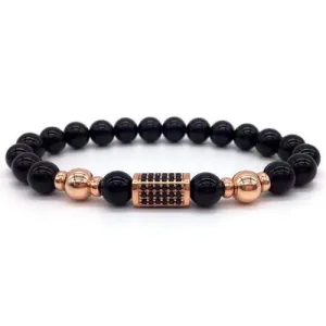 Sons of Odin Rose Gold/Black Bar Bracelet