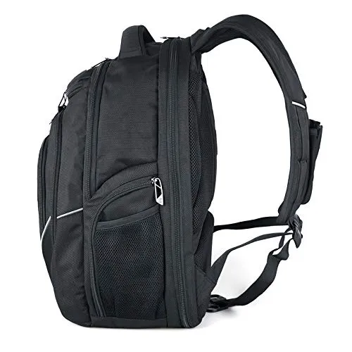Swissdigital Terabyte TSA-Friendly Water-Resistant Large Backpack, Business Laptop Backpack for Men with USB Charging Port/RFID Protection Big School Bookbag Fits up to 15.6" Travel Laptop Backpack