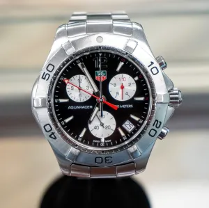 TAG HEUER Aquaracer Black Dial Watch 300M Chronograph Wristwatch Ref. CAF1110