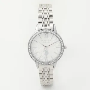 US POLO WOMEN'S  STAINLESS STEEL BAND WITH PERSONALIZED BUCKLE