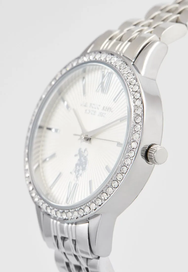 US POLO WOMEN'S  STAINLESS STEEL BAND WITH PERSONALIZED BUCKLE
