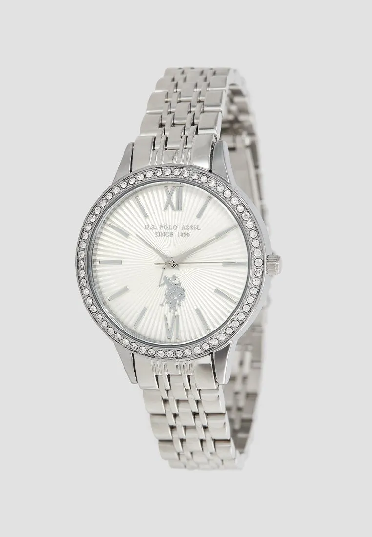 US POLO WOMEN'S  STAINLESS STEEL BAND WITH PERSONALIZED BUCKLE
