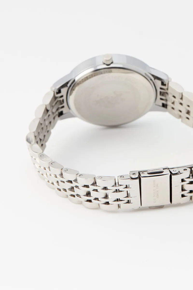 US POLO WOMEN'S  STAINLESS STEEL BAND WITH PERSONALIZED BUCKLE