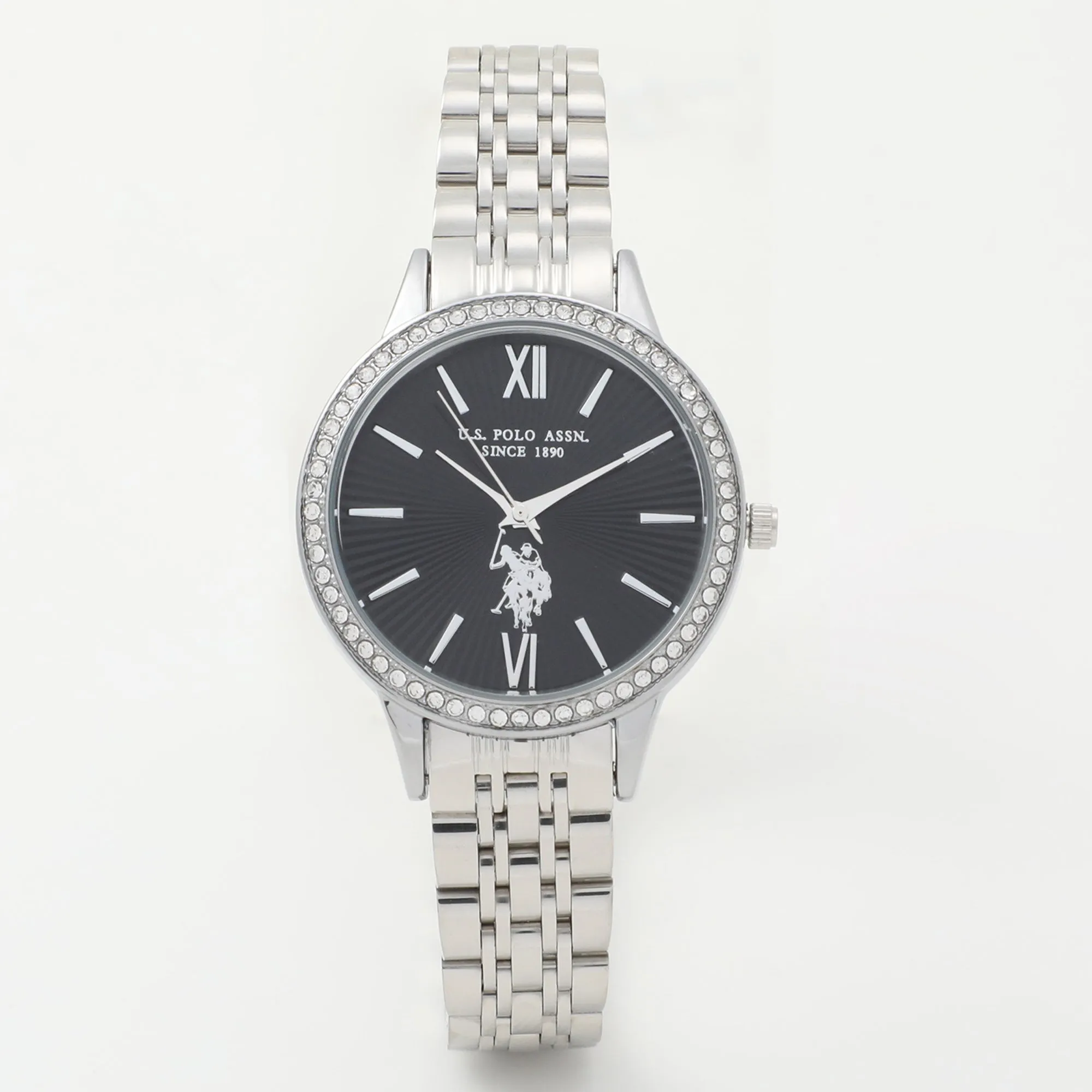 US POLO WOMEN'S  STAINLESS STEEL BAND WITH PERSONALIZED BUCKLE