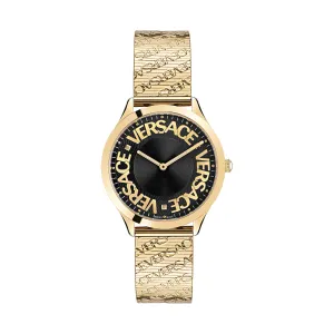 Versace Logo Halo Black Dial Women Watch - Ve2O00522