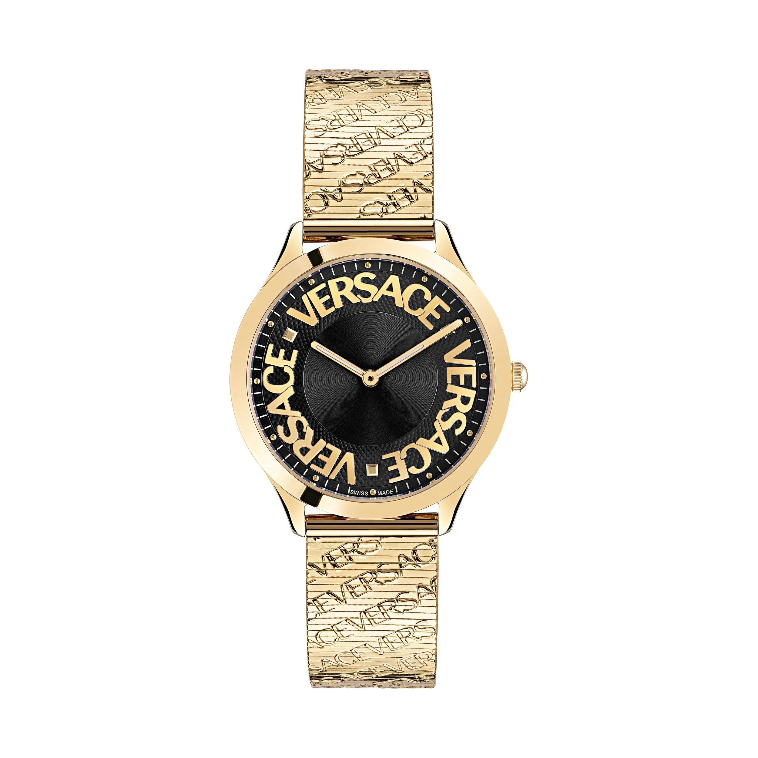 Versace Logo Halo Black Dial Women Watch - Ve2O00522