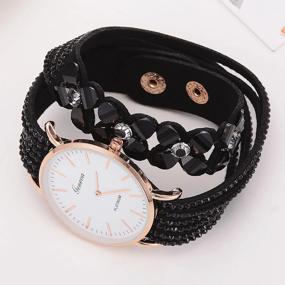 Watches Women Dress Elegant Quartz Bracelet Ladies Watch Crystal Diamond