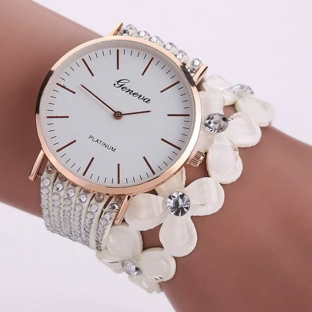 Watches Women Dress Elegant Quartz Bracelet Ladies Watch Crystal Diamond
