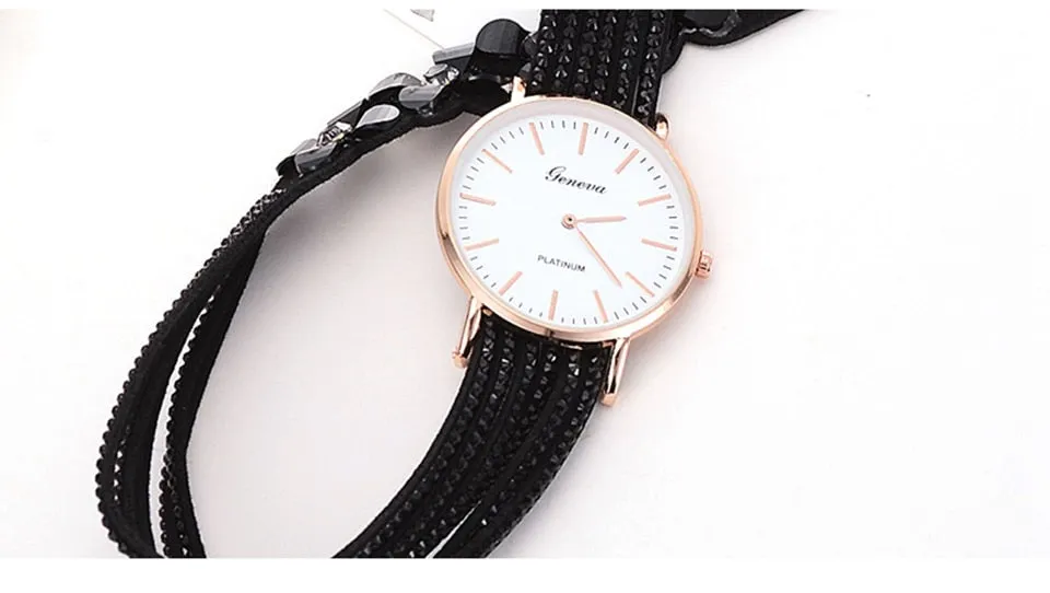 Watches Women Dress Elegant Quartz Bracelet Ladies Watch Crystal Diamond