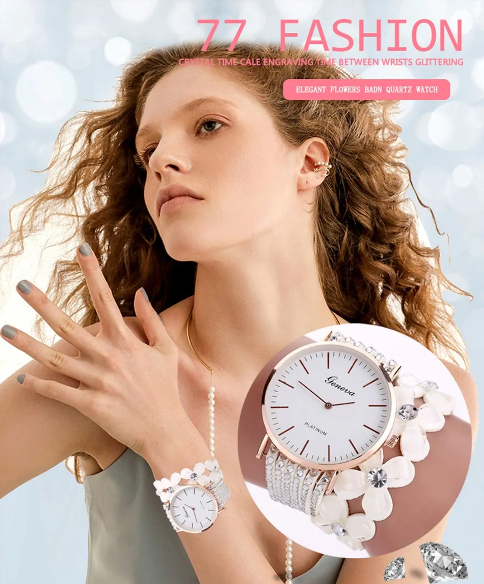 Watches Women Dress Elegant Quartz Bracelet Ladies Watch Crystal Diamond
