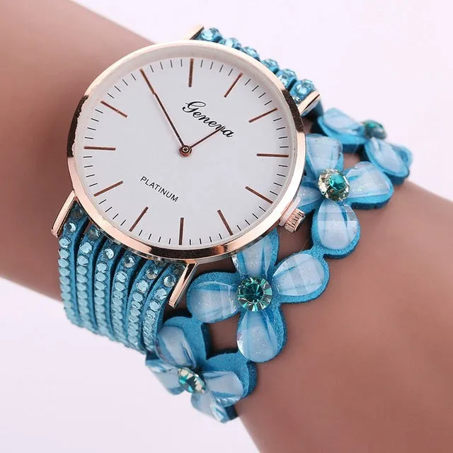 Watches Women Dress Elegant Quartz Bracelet Ladies Watch Crystal Diamond