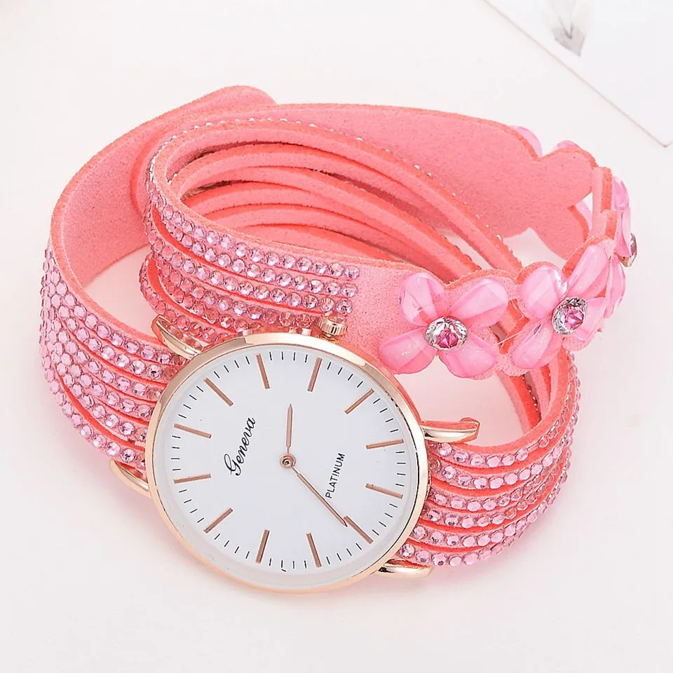 Watches Women Dress Elegant Quartz Bracelet Ladies Watch Crystal Diamond