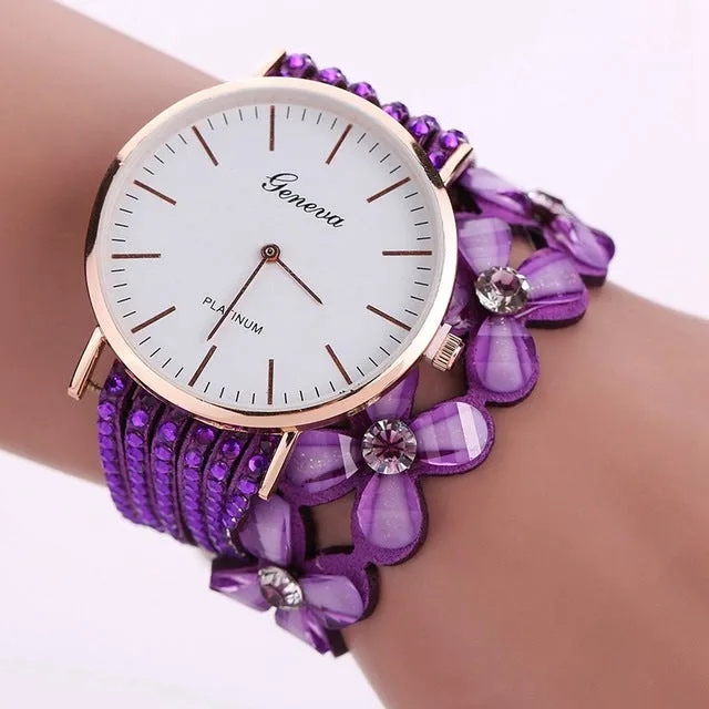 Watches Women Dress Elegant Quartz Bracelet Ladies Watch Crystal Diamond
