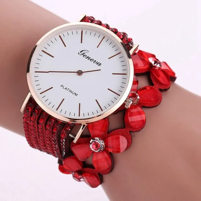 Watches Women Dress Elegant Quartz Bracelet Ladies Watch Crystal Diamond