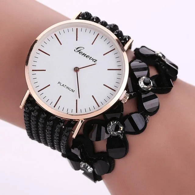 Watches Women Dress Elegant Quartz Bracelet Ladies Watch Crystal Diamond