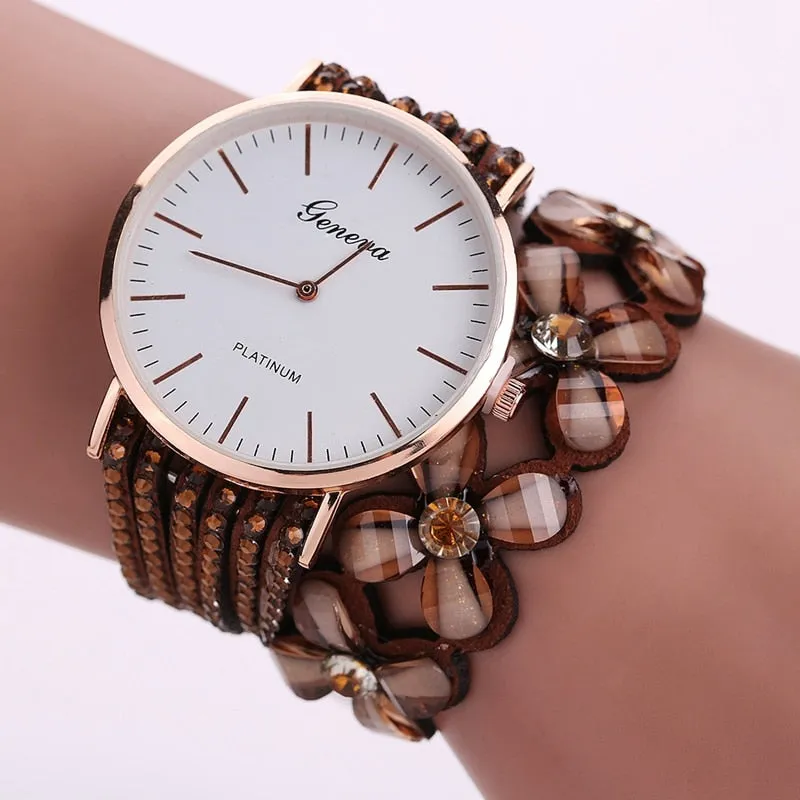 Watches Women Dress Elegant Quartz Bracelet Ladies Watch Crystal Diamond