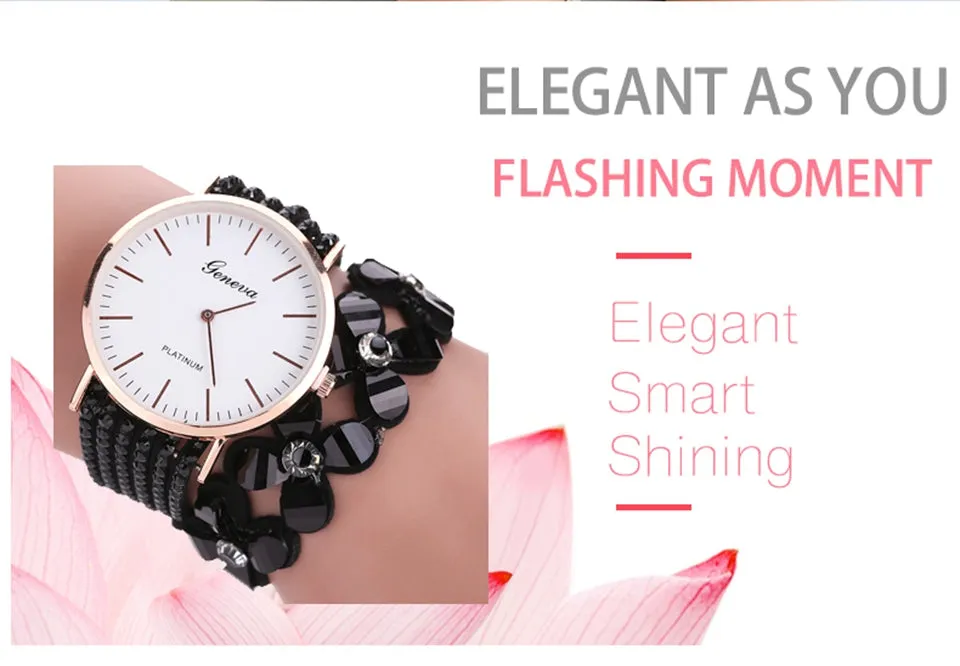 Watches Women Dress Elegant Quartz Bracelet Ladies Watch Crystal Diamond