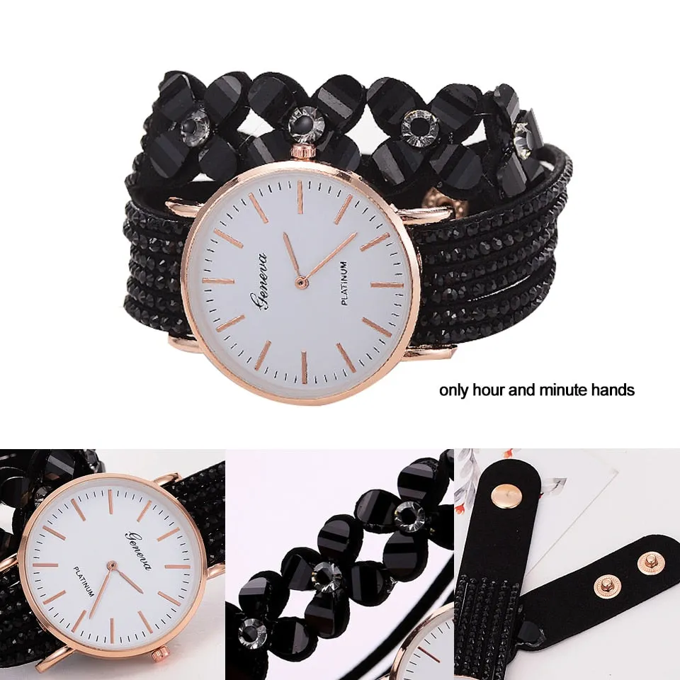 Watches Women Dress Elegant Quartz Bracelet Ladies Watch Crystal Diamond