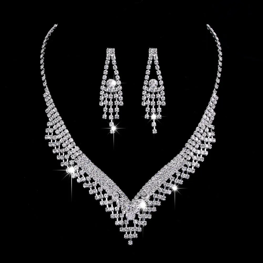 Wedding Necklace Earrings Jewelry Set