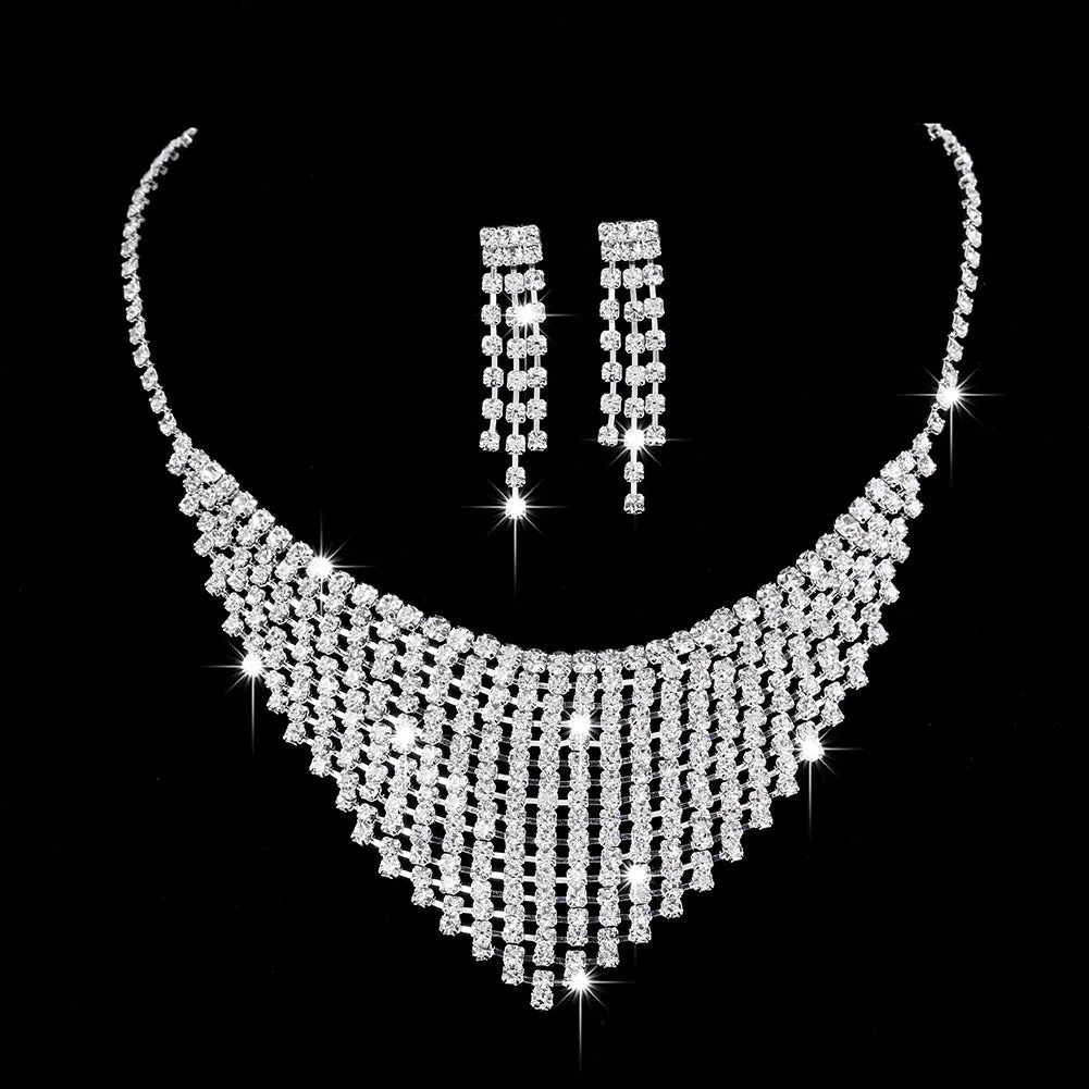Wedding Necklace Earrings Jewelry Set