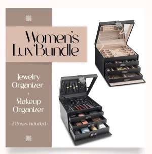 Women's Luxury Bundle - Jewelry Organizer Box   Makeup Organizer Box