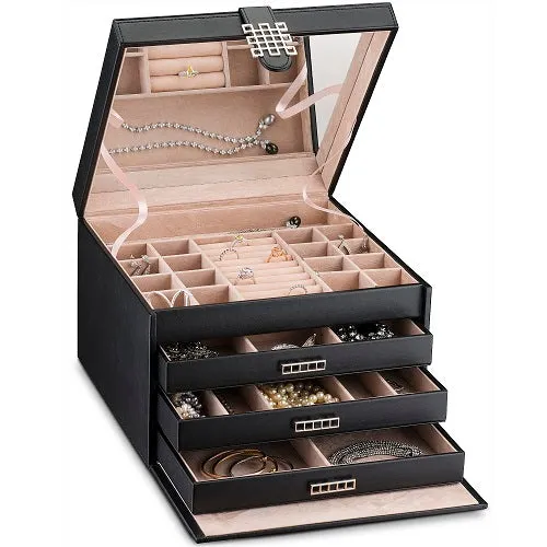 Women's Luxury Bundle - Jewelry Organizer Box   Makeup Organizer Box