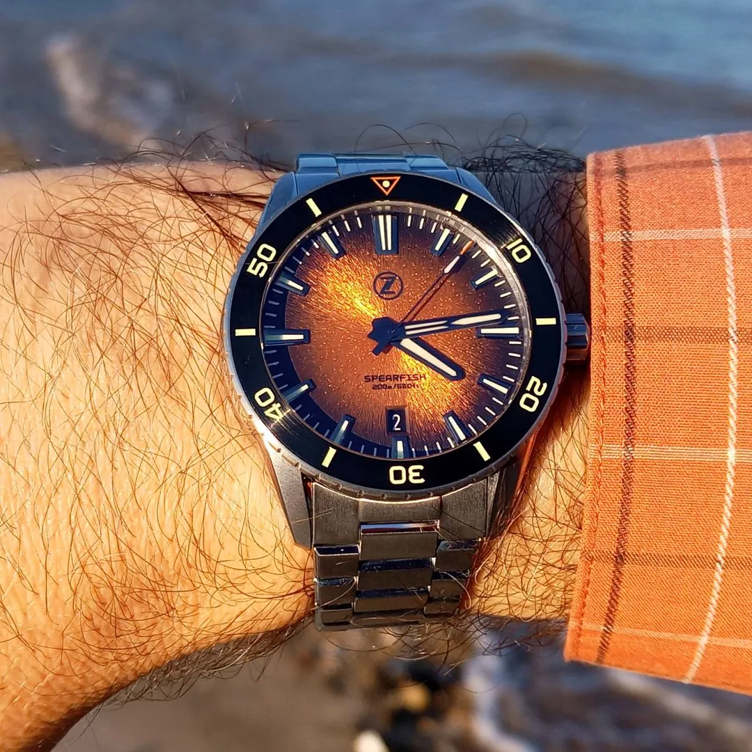 Zelos Spearfish - Burnt&nbsp;Orange LE - Swiss&nbsp;La&nbsp;Joux‑Perret Regulated&nbsp;Mvmt